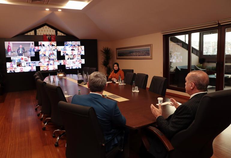 Cumhurbaşkanı Erdoğan, İstanbul AK Parti ilçe başkanları ile telekonferansla görüştü