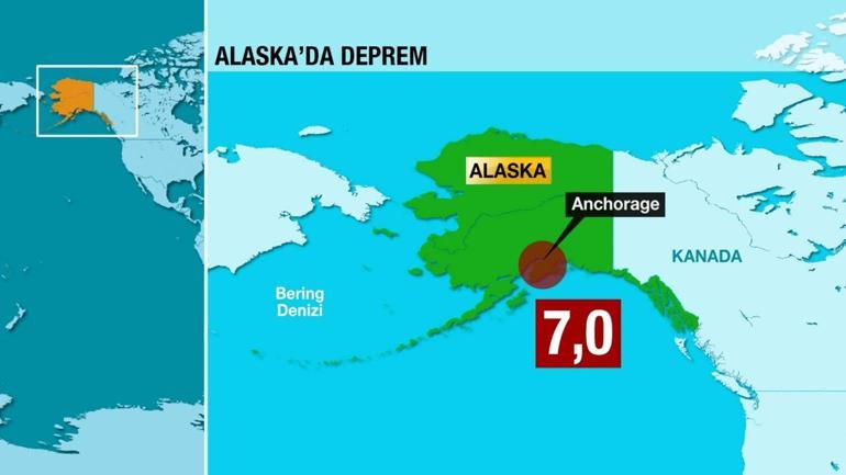 Alaskadaki 7.0lık deprem anı kamerada