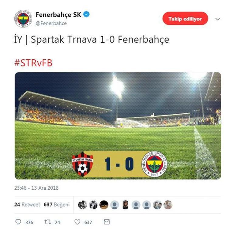 Fenerbahçe sosyal medya hesabı statları karıştırdı