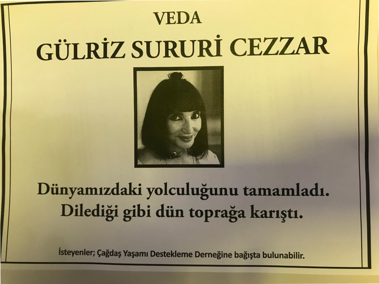 Gülriz Sururi vefat etti
