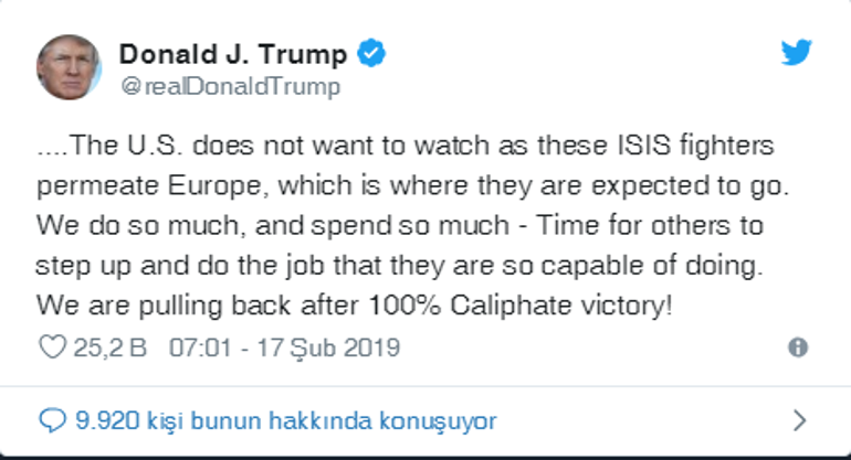 Son dakika: Trump merakla beklenen Suriye mesajını paylaştı