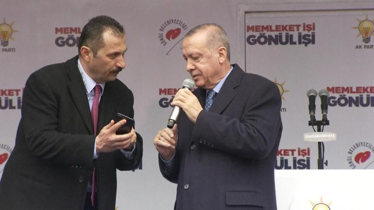 Cumhurbaşkanı Erdoğandan mitinge telefon arası