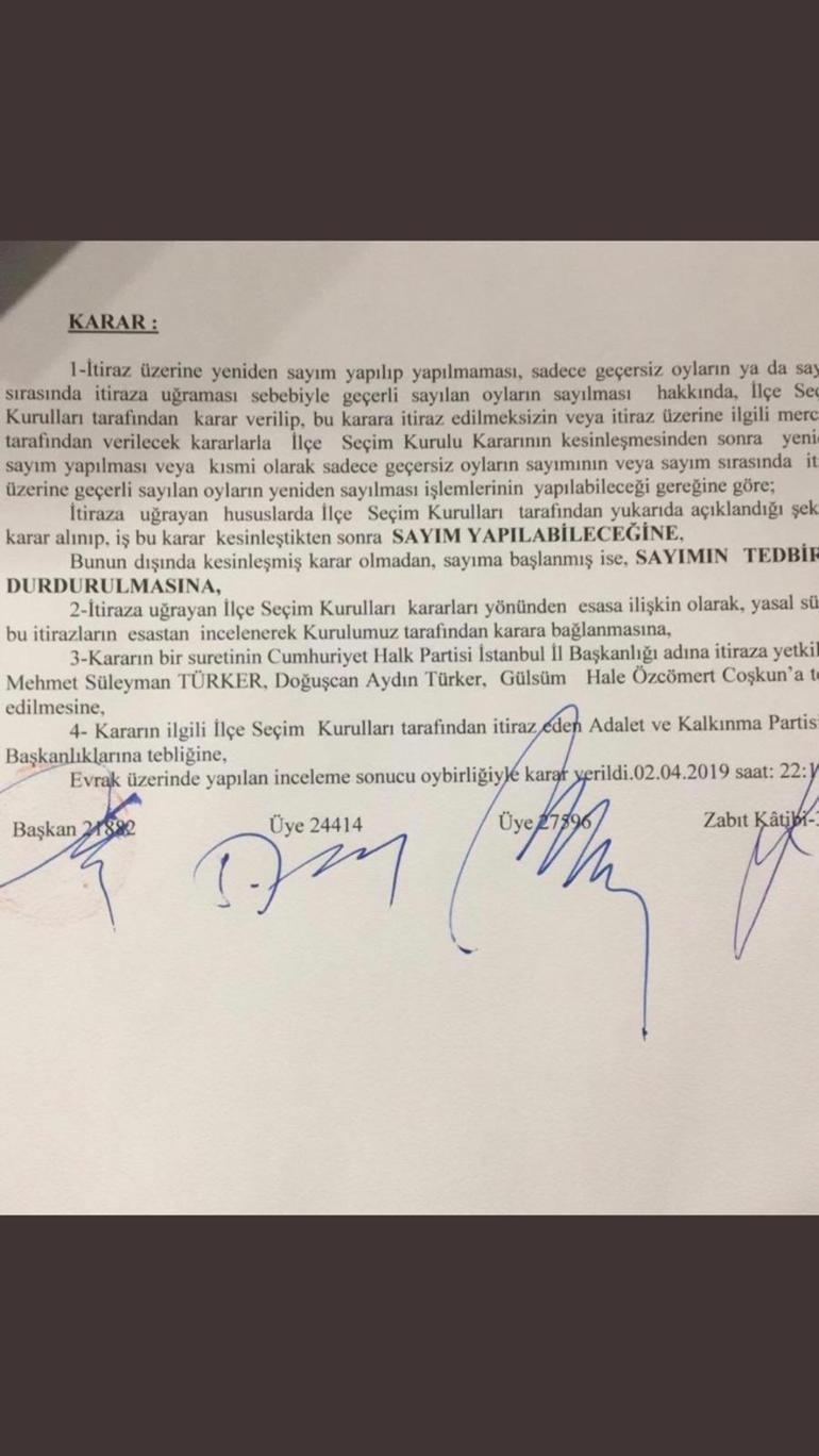 CHP, AK Partinin itirazı üzerine başlatılan sayımın durdurulması için karar aldırdı