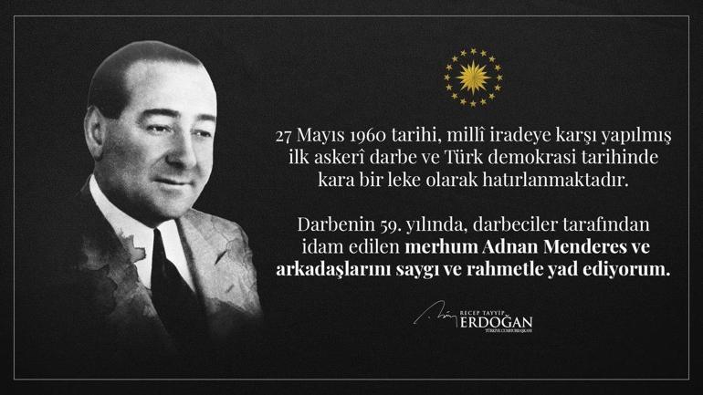 Cumhurbaşkanı Erdoğandan 27 Mayıs mesajı