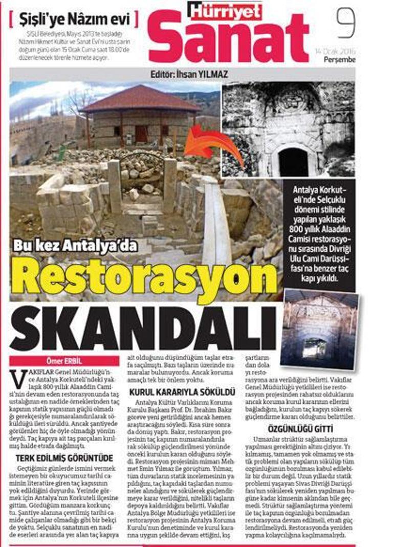 800 yıllık tarihi kapının restorasyonu tamamlandı
