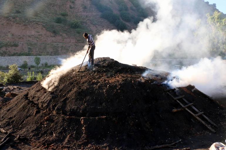 Mangal kömürü üreticilerinin zorlu mesaisi