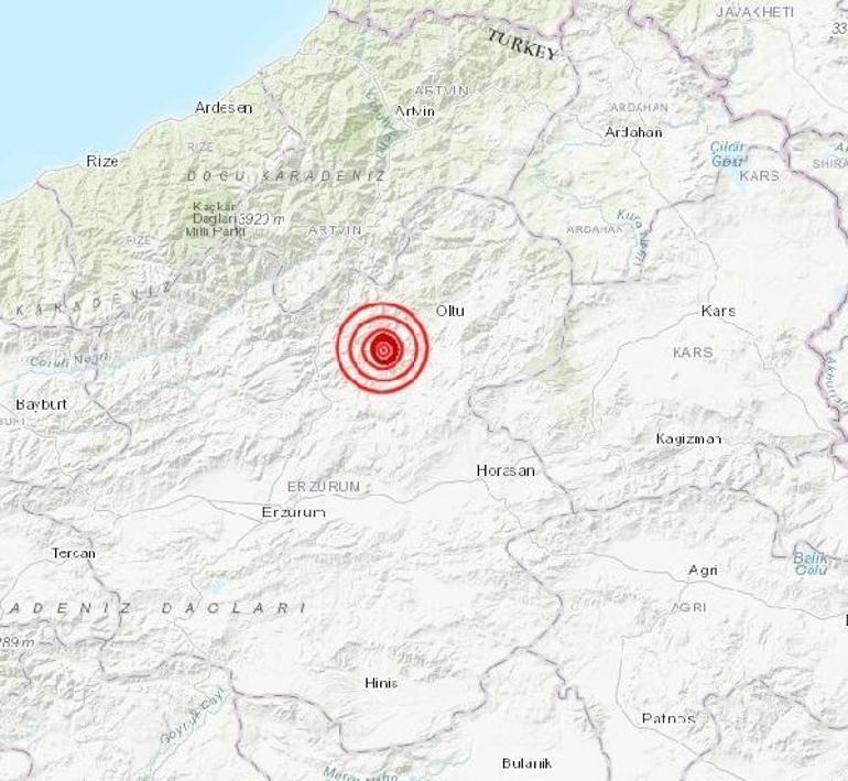 Erzurumda korkutan deprem