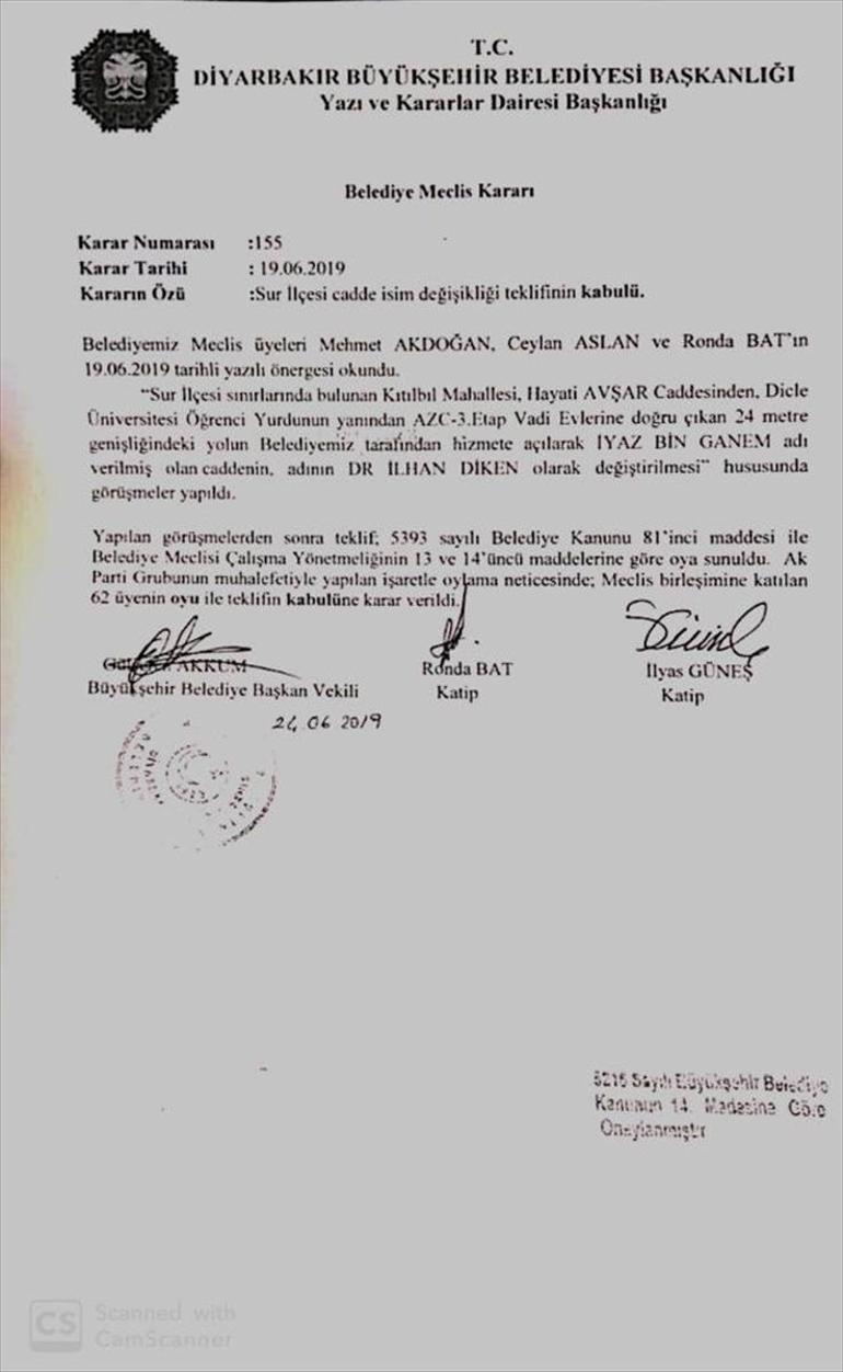 HDPli belediyeden caddeye terör suçlusunun adını verme kararı