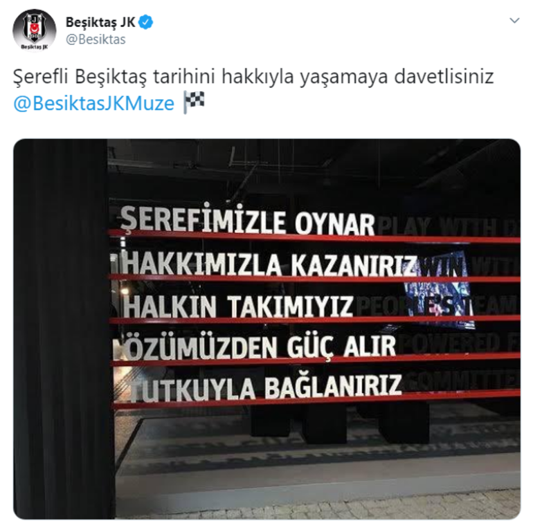 Beşiktaştan Galatasaraya bir gönderme daha