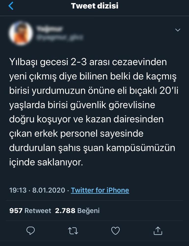 Bıçakla kız yurdunu basmaya kalkan zanlı yakalandı