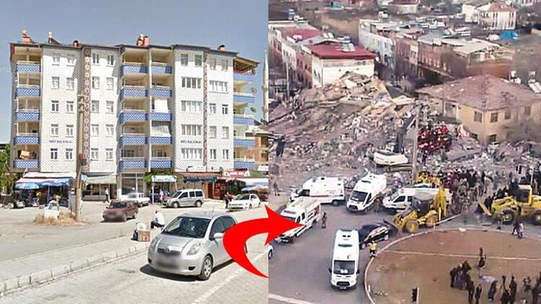 Depremin ardından her şeyi anlatan fotoğraf: Apartman kum tepesine döndü