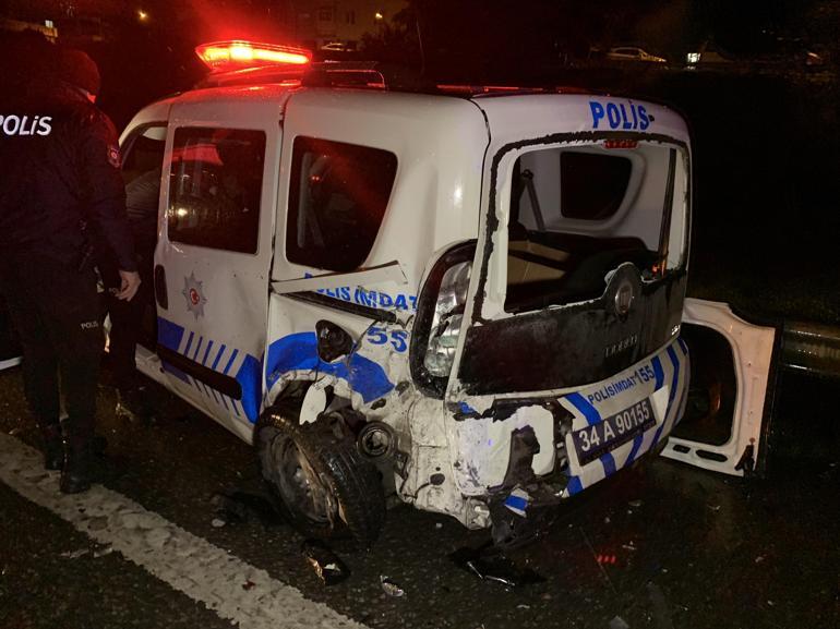 Maltepede zincirleme trafik kazası: 2si polis 4 yaralı