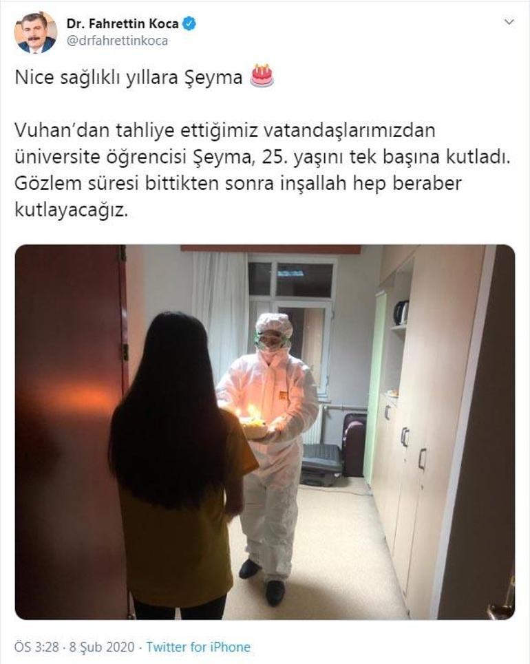 Karantinadaki Şeyma doğum gününü kutladı