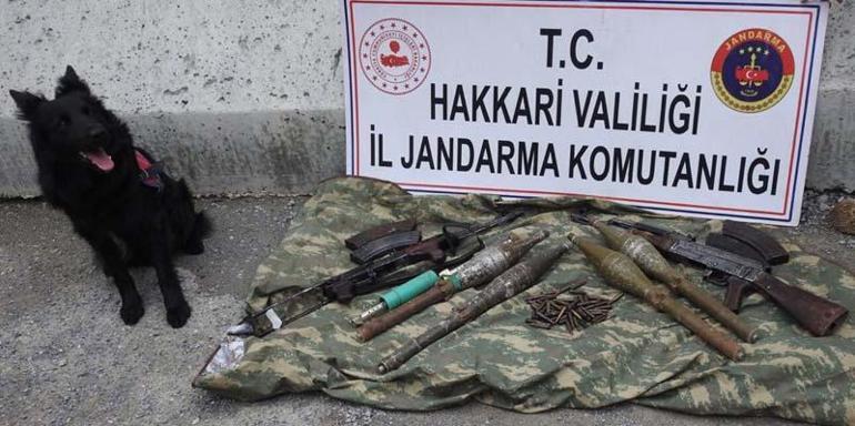 Hakkaride PKKlı teröristlere ait silah ve mühimmat ele geçirildi