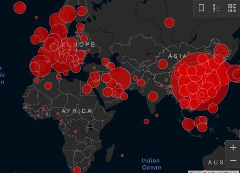 Online corona virüsü haritası... Koronavirüs belirtileri ve son dakika haberleri