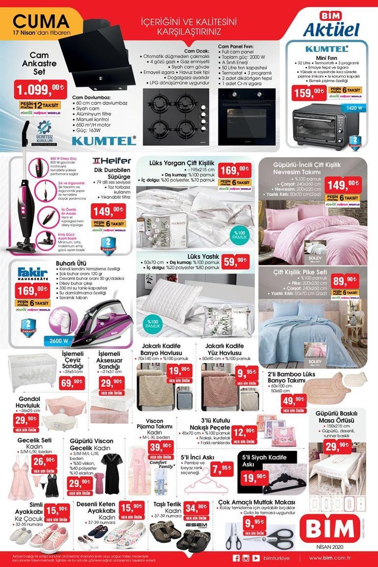 17 Nisan BİM aktüel katalog ürünler listesi ve aktüel ürünlerin fiyatları