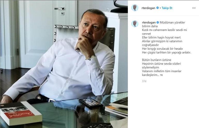 Cumhurbaşkanı Erdoğandan şiir paylaşımı