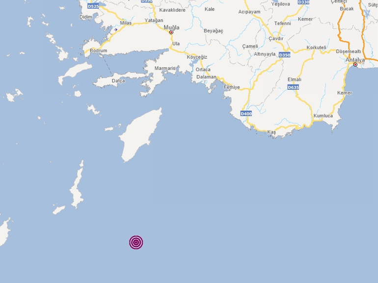 Son dakika... Akdenizde 4.3 büyüklüğünde deprem Marmariste de hissedildi