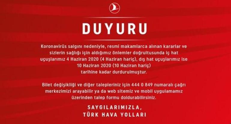 THY uçuşları ne zaman başlıyor THY iç ve dış hat uçuşları hangi tarihte