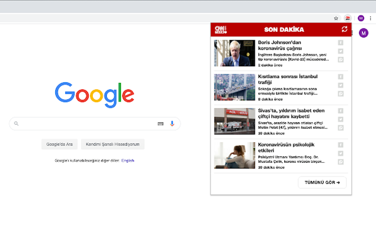 ‘CNNTÜRK Chrome uygulaması’ yayında