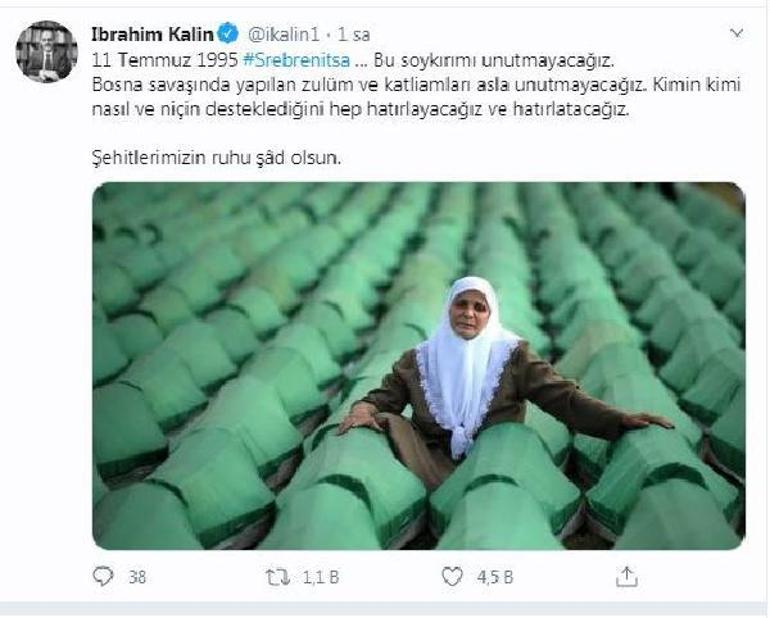Sözcü Kalından Srebrenitsa Katliamı mesajı