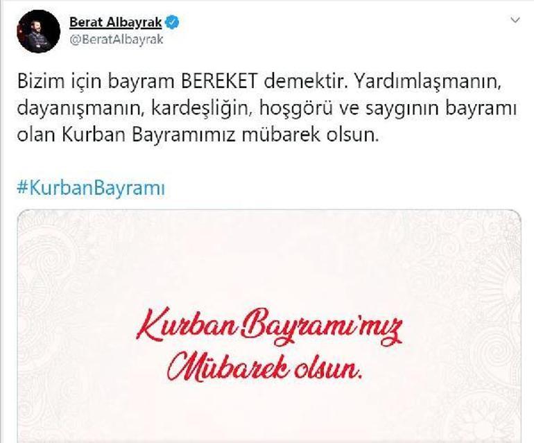 Son dakika... Bakan Albayrak, Kurban Bayramını kutladı