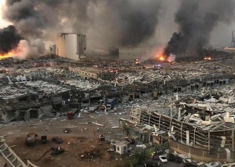 Beyrutta patlamanın yaşandığı bölgenin öncesi ve sonrası