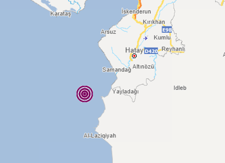 Son dakika haberi... Hatayda 3.6 büyüklüğünde deprem