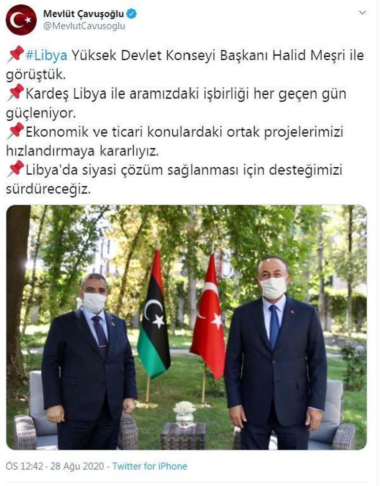 Son dakika.. Çavuşoğlu, Libya Yüksek Devlet Konseyi Başkanı ile görüştü