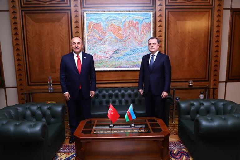 Son dakika... Bakan Çavuşoğlu, Azerbaycan Cumhurbaşkanı Aliyev ile bir araya geldi