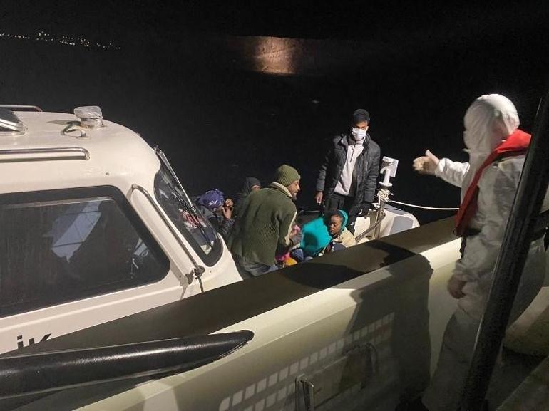 İzmirde 33 düzensiz göçmen kurtarıldı