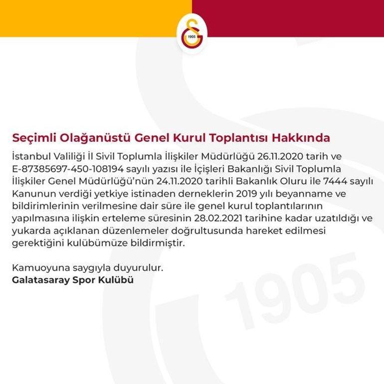 Son dakika... Galatasaraydan seçim açıklaması