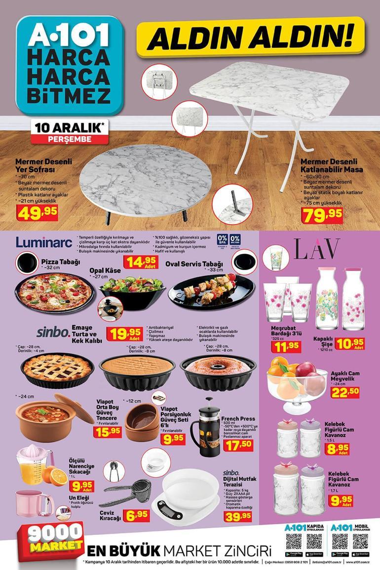 10 Aralık Perşembe A101de hangi ürünler indirimde A101 aktüel ürünler kataloğu 2020