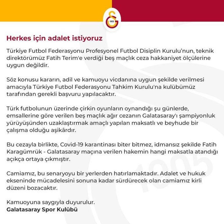 Son dakika... PFDK kararı sonrası Galatasaraydan açıklama