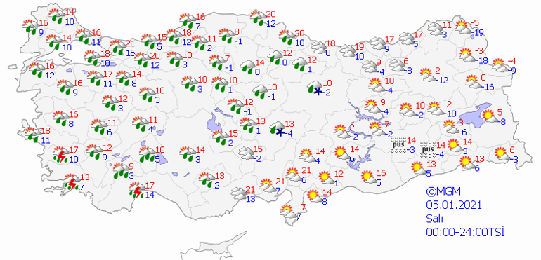 Bugün hava nasıl 5 Ocak 2021 Meteoroloji İstanbul, Ankara, İzmir hava durumu