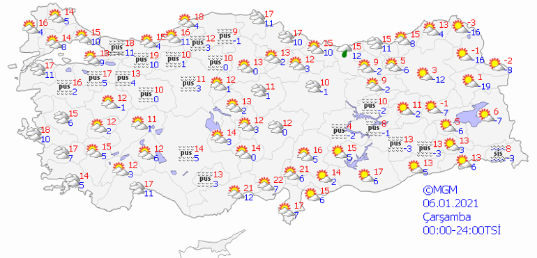 Bugün hava nasıl olacak 6 Ocak 2021 Meteoroloji İstanbul, Ankara, İzmir hava durumu