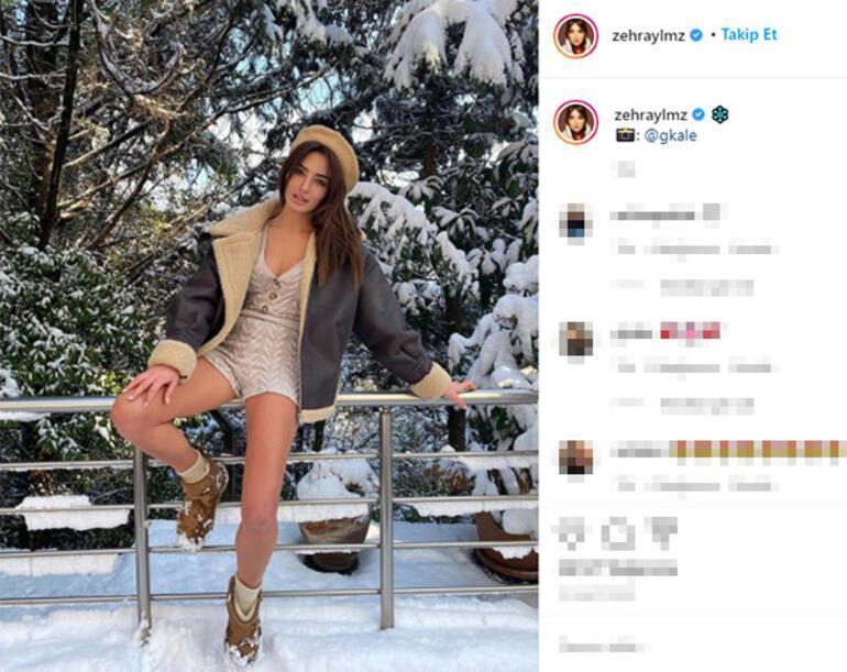 Zehra Yılmazın kar sevinci Sosyal medyadan paylaştı