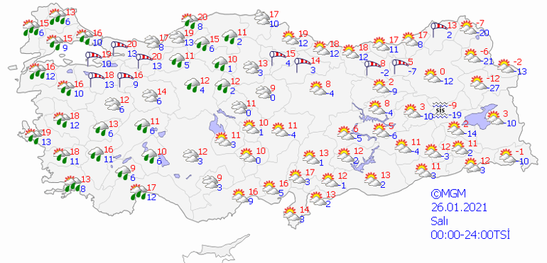 26 Ocak 2021 Salı hava durumu: İstanbul, Ankara, İzmirde hava nasıl olacak