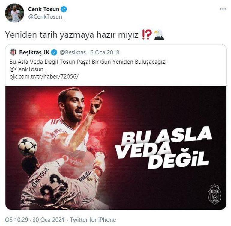 Son dakika... Cenk Tosundan Beşiktaş paylaşımı