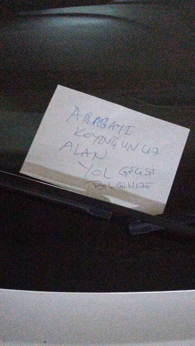 Otomobilin camına not yazan kişi önce gözaltına alındı sonra bırakıldı