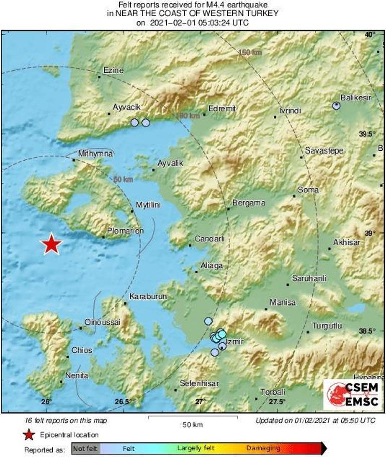 Son dakika... Ege Denizinde 5.2 büyüklüğünde bir deprem daha: İzmirde de hissedildi