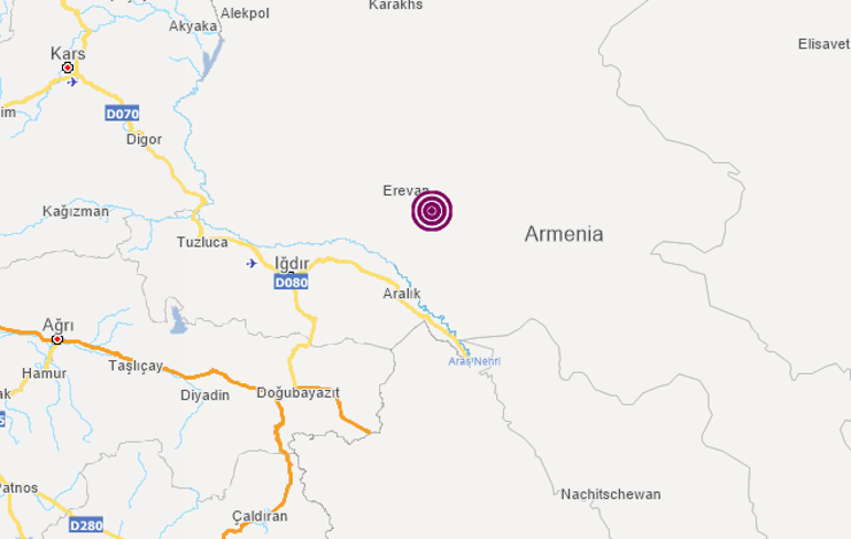Son dakika haberi... Ermenistanda 4.7 büyüklüğünde deprem