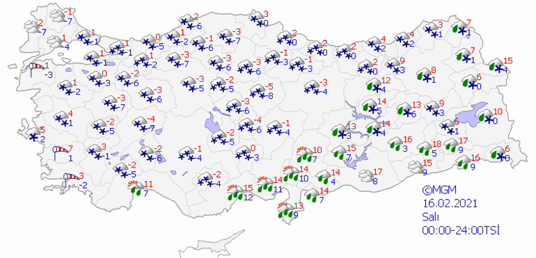 Bugün hava nasıl 16 Şubat 2021 Meteoroloji hava durumu: İstanbulda kar devam edecek mi