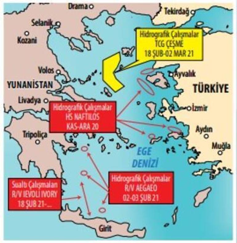 MSBden Yunanistana haritalı TCG Çeşme yanıtı