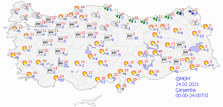 Meteorolojiden yağış ve çiğ uyarısı 24 Şubat 2021 İstanbul, Ankara, İzmir hava durumu tahminleri