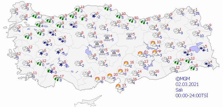Meteorolojiden kar ve yağmur uyarısı: İstanbul, İzmir, Ankara 2 Mart 2021 hava durumu tahminleri