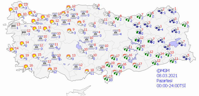 8 Mart 2021 İstanbul, İzmir, Ankara hava durumu: Meteorolojiden 5 il için yoğun kar uyarısı