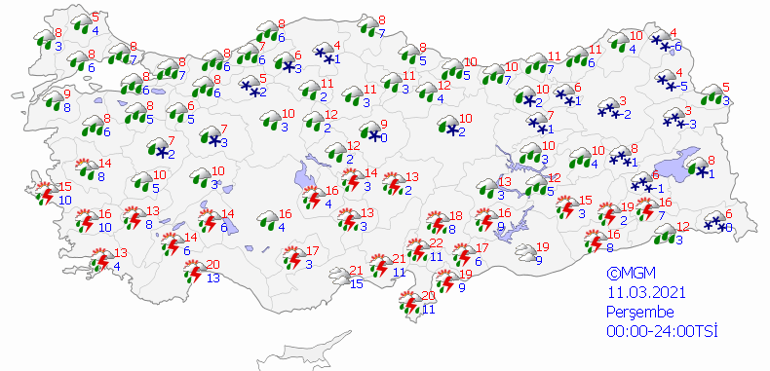 Meteorolojiden İstanbul için kuvvetli yağış uyarısı 11 Mart 2021 Perşembe hava durumu