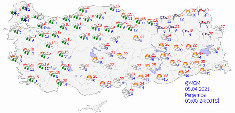 Bugün hava nasıl olacak 8 Nisan 2021 İstanbul, Ankara, İzmir hava durumu: Soğuk ve yağış uyarısı
