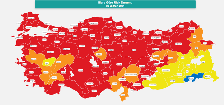 İl il risk haritası güncellendi mi 12 Nisan 2021 İllere göre haftalık koronavirüs vaka sayıları artan ve azalan iller